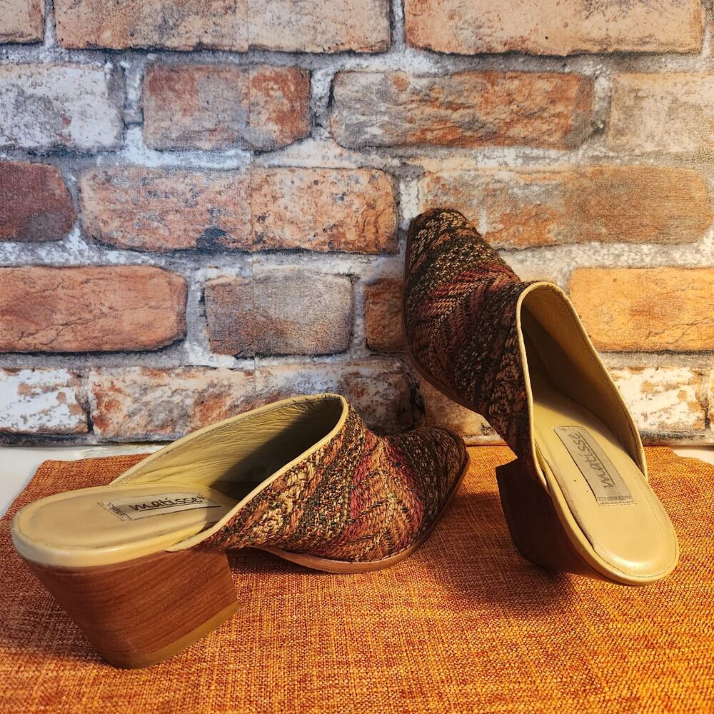 Matisse Multicolor Mules with Brown Heel